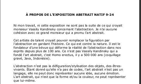 À Propos De L’Exposition Abstrait Natif 9-24