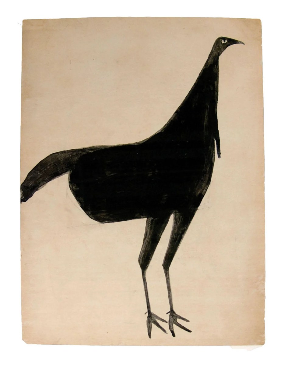 Bill Traylor, « Dinde noire ». Vers 1939-1942. Fondation Lucas Kaempfer © 1994, Fondation de la famille Bill Traylor. 