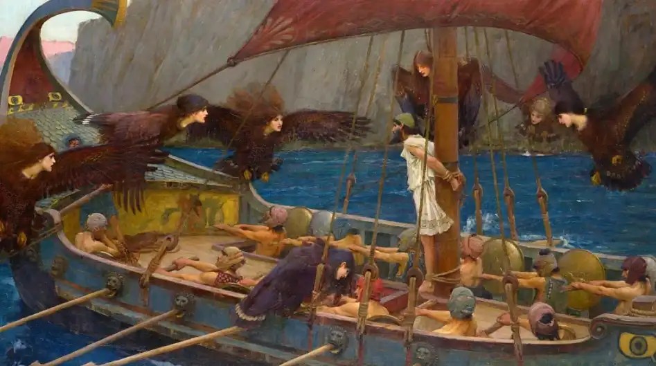 John William Waterhouse, Ulysse et les sirènes, 1891, huile sur toile, 100,6 x 202 cm, National Gallery of Victoria